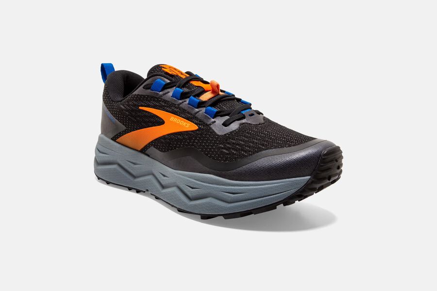 Brooks Caldera 5 Trail Running Shoes Mens Black/Orange 574293-XDS